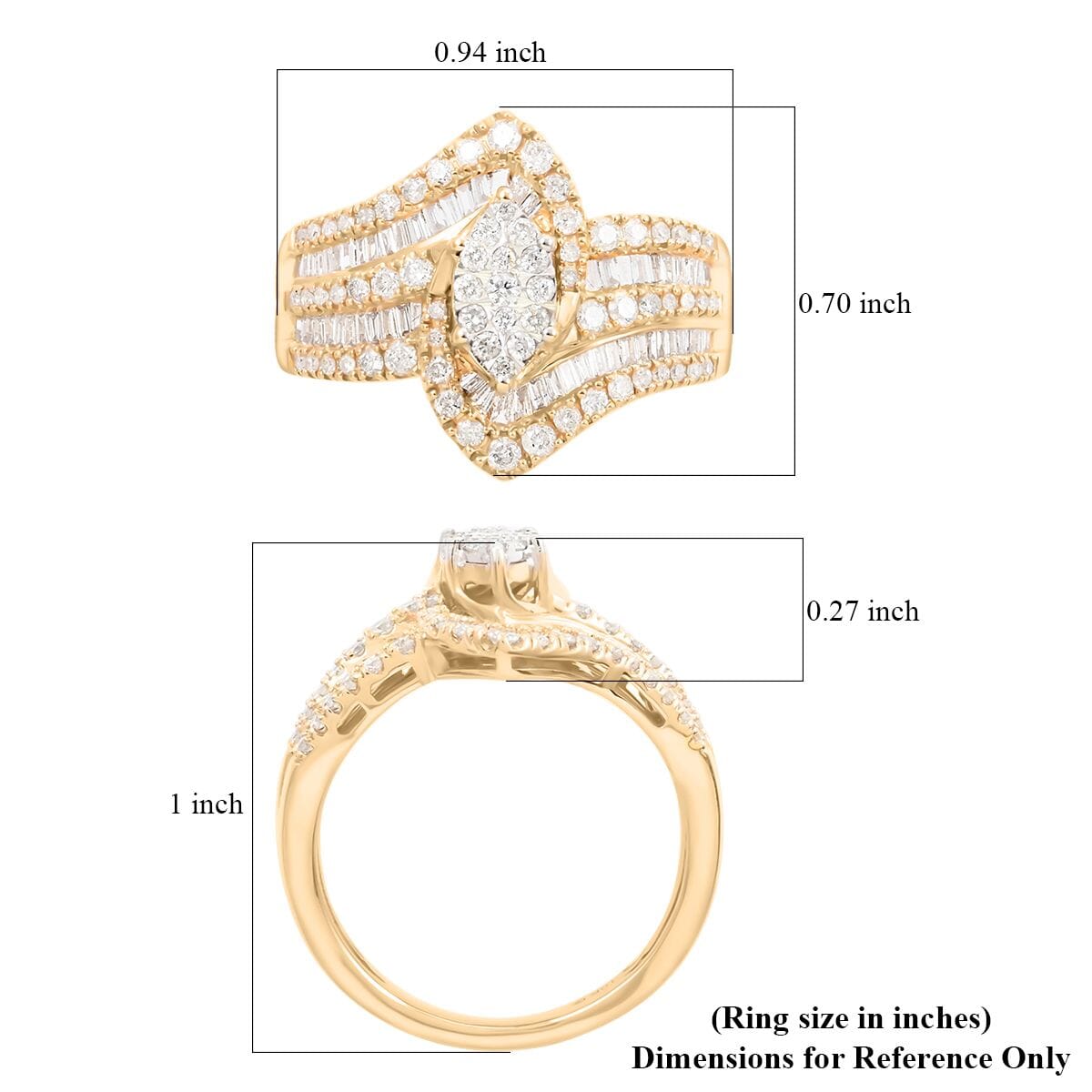 10K Yellow Gold I-J I2-I3 Diamond Ring (Size 7.0) 4.70 Grams 1.00 ctw image number 5
