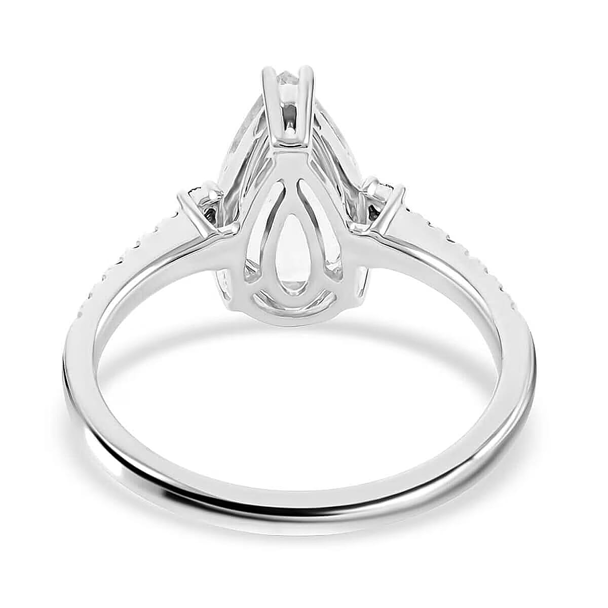 Luxoro 14K White Gold AAA Pink Morganite, Diamond (I2) (0.18 cts) Ring (Size 7.5) 2.15 ctw image number 6