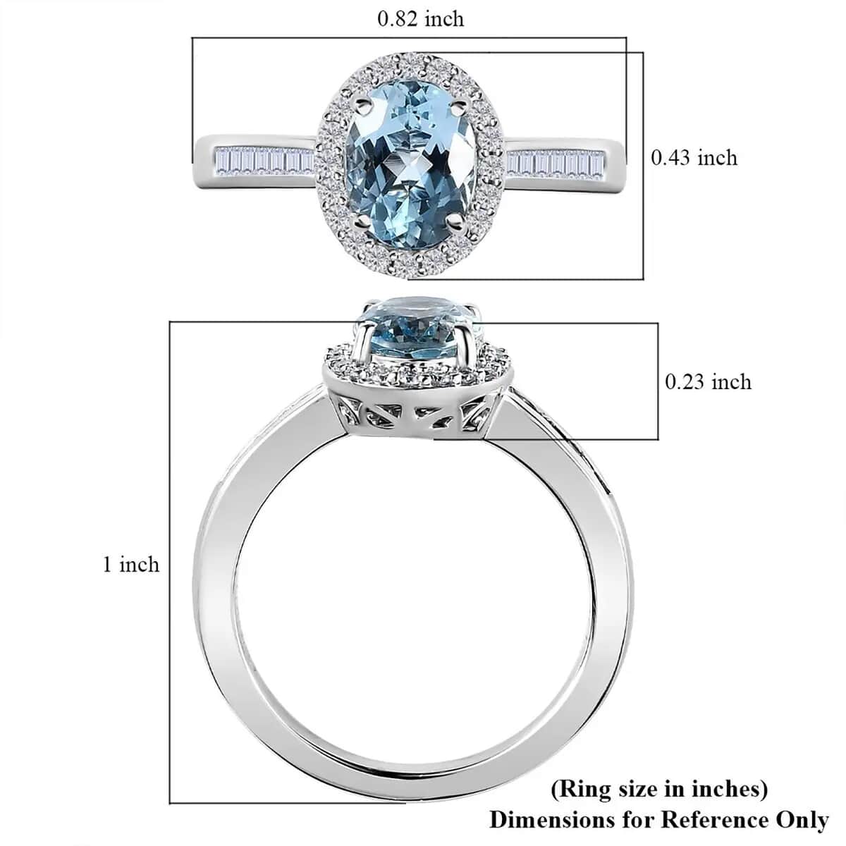 One Time Only Luxoro 14K White Gold AAA Santa Maria Aquamarine, Diamond (G-H, I2) (0.30 cts) Halo Ring (Size 6.0) 1.30 ctw image number 6