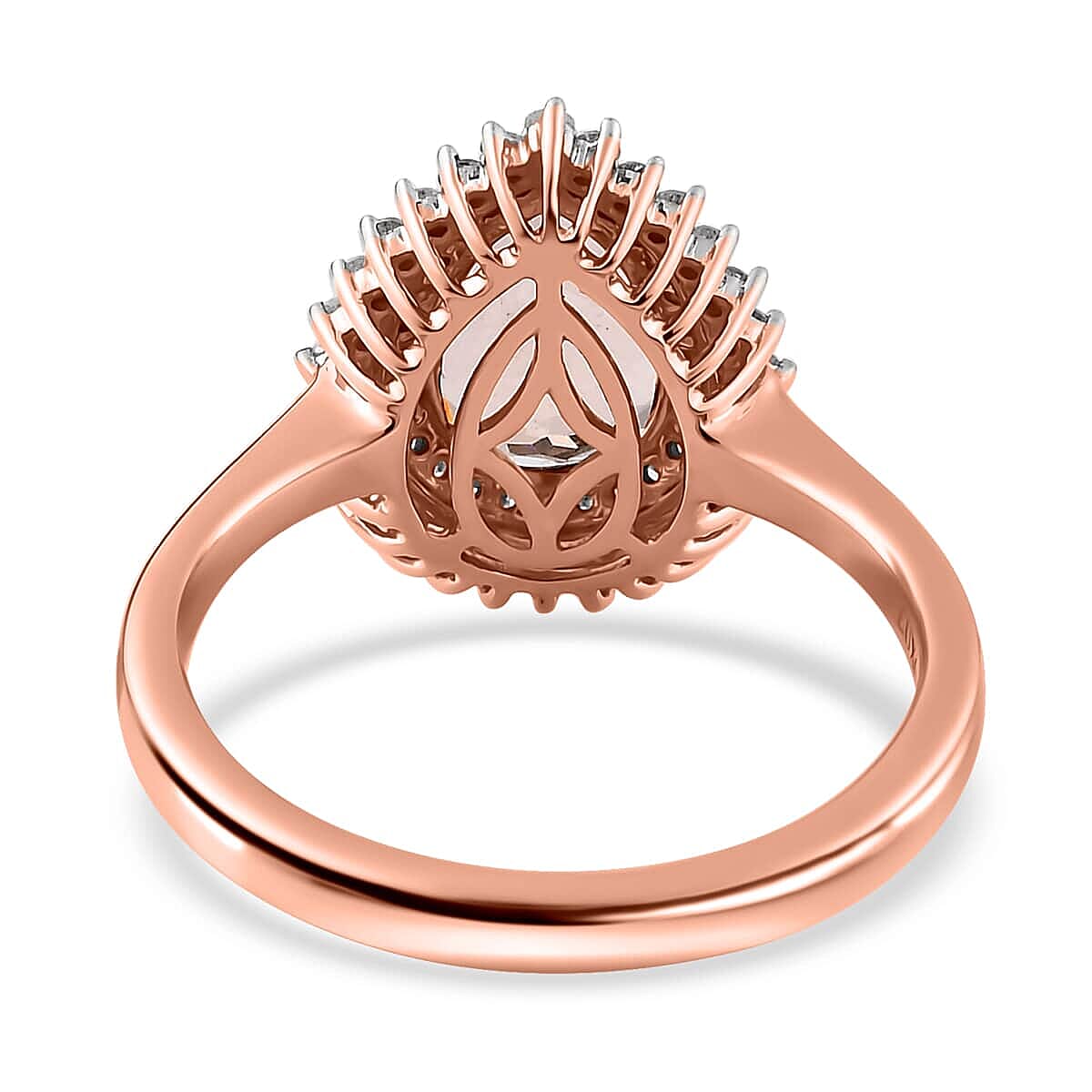 Luxoro AAA Marropino Morganite and G-H I3 Diamond 2.00 ctw Ring in 10K Rose Gold (Size 7.0)