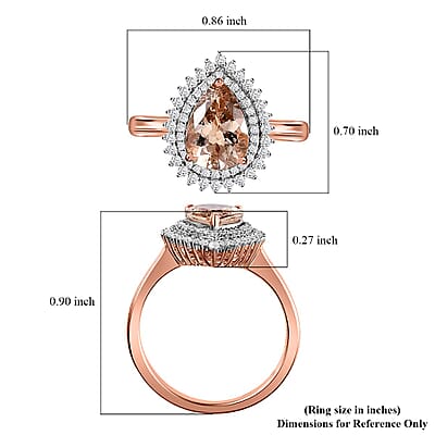 Luxoro AAA Marropino Morganite and G-H I3 Diamond 2.00 ctw Ring in 10K Rose Gold (Size 7.0)