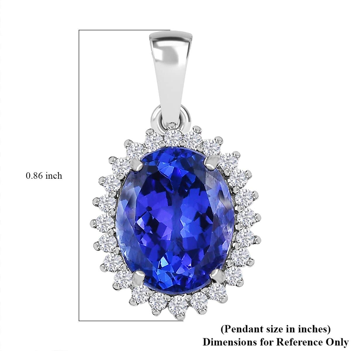 Rhapsody 950 Platinum AAAA Tanzanite and E-F VS Diamond Halo Pendant 3.00 ctw image number 5