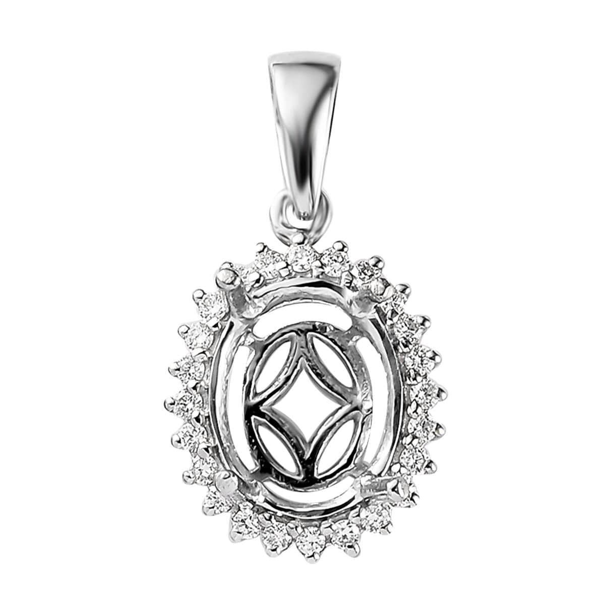 Rhapsody E-F VS Diamond 0.20 ctw Mounting Pendant in 950 Platinum (Ovl 10x8 mm)  image number 0