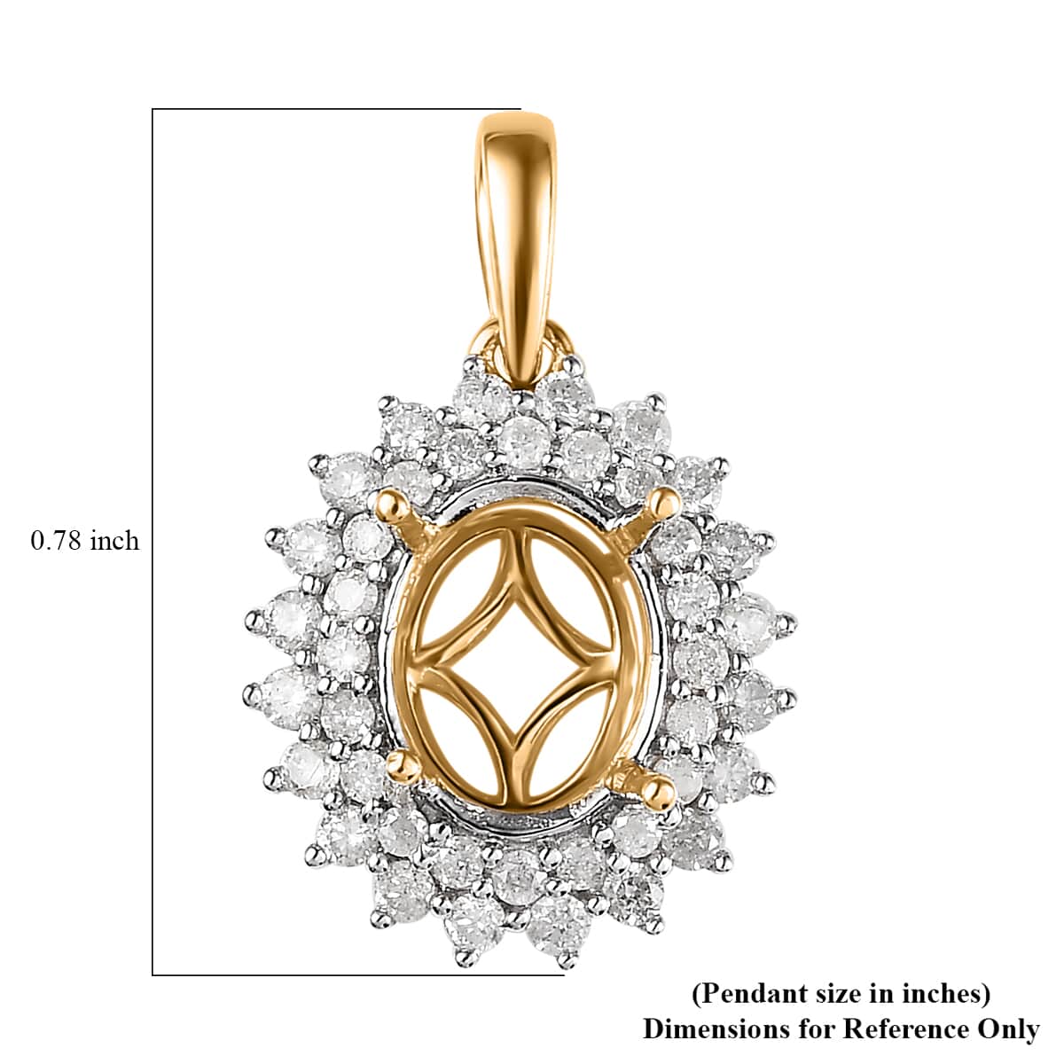 Luxoro 10K Yellow Gold G-H I3 Diamond Mounting Pendant 0.50 ctw image number 1