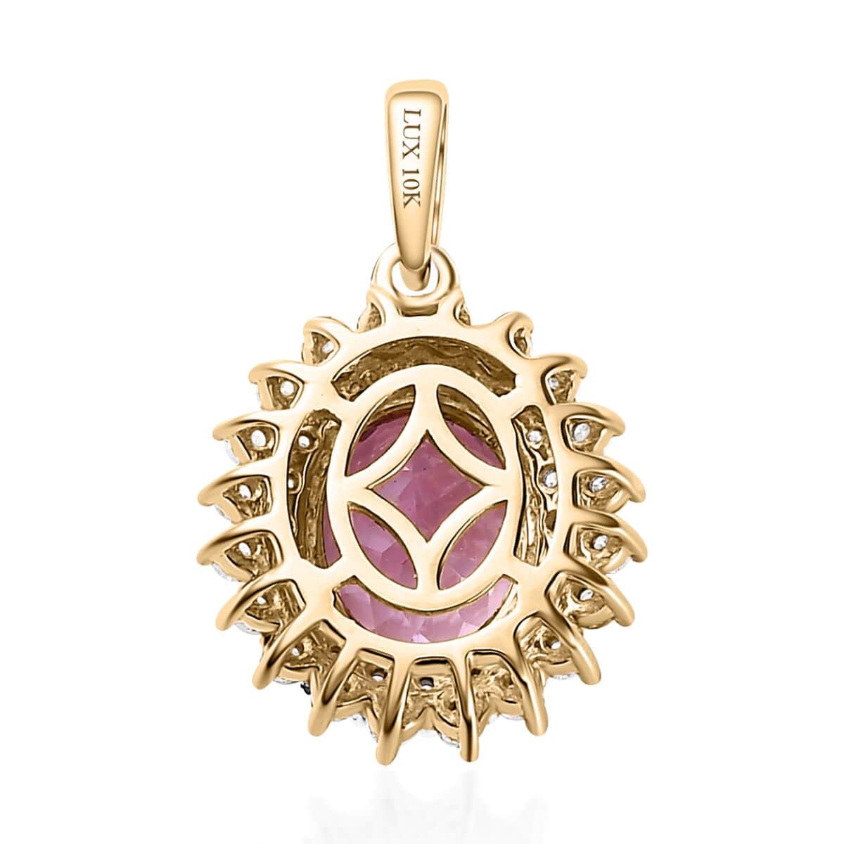 Luxoro 10K Yellow Gold AAA Martha Rocha Kunzite and G-H I3 Diamond Pendant 3.30 ctw image number 4