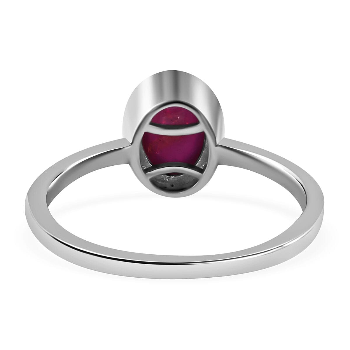 African Ruby (FF) 3.00 ctw Ring in Rhodium Over Sterling Silver (Size 11.5)