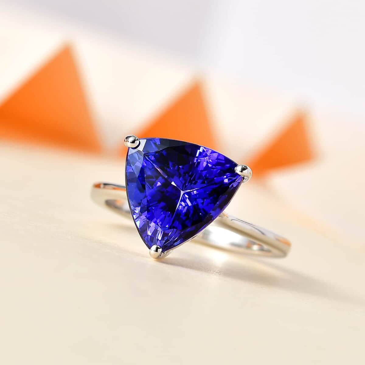 Rhapsody 950 Platinum AAA Tanzanite Solitaire Ring (Size 7.0) 5.10 Grams 5.80 ctw image number 1