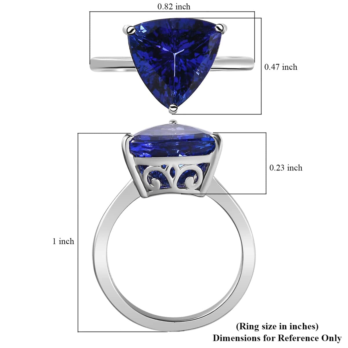 Rhapsody 950 Platinum AAA Tanzanite Solitaire Ring (Size 7.0) 5.10 Grams 5.80 ctw image number 5