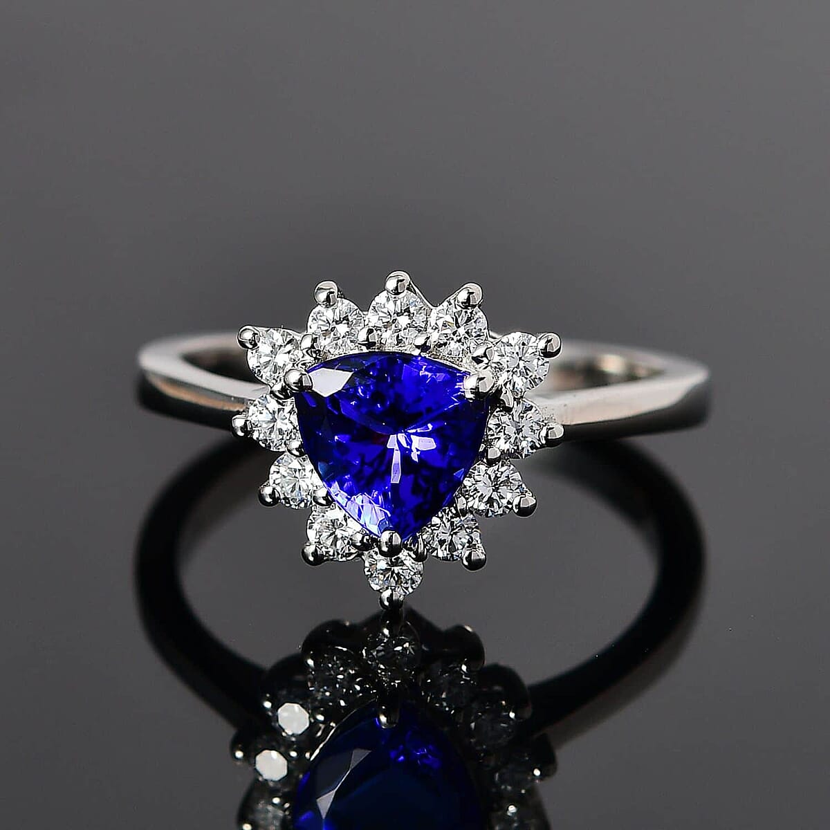 Rhapsody 950 Platinum AAAA Tanzanite and E-F VS Diamond Ring 5 Grams 1.60 ctw image number 1