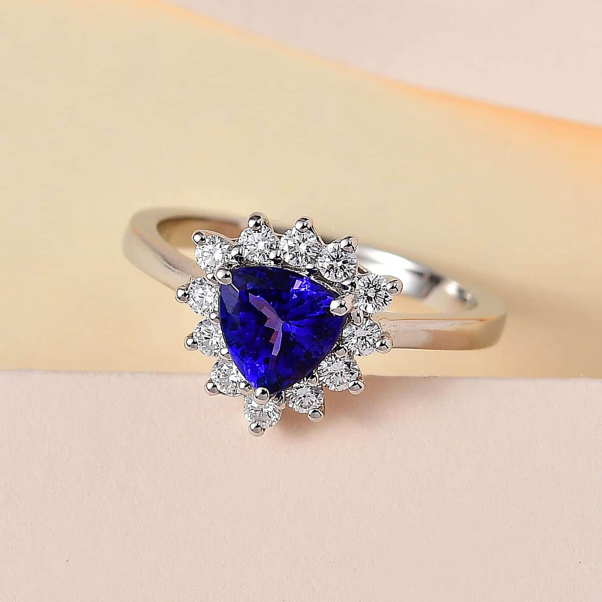 Rhapsody 950 Platinum AAAA Tanzanite and E-F VS Diamond Ring 5 Grams 1.60 ctw image number 2