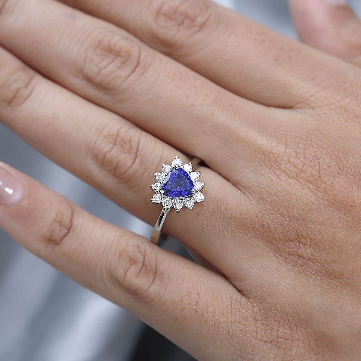 Rhapsody 950 Platinum AAAA Tanzanite and E-F VS Diamond Ring 5 Grams 1.60 ctw image number 3