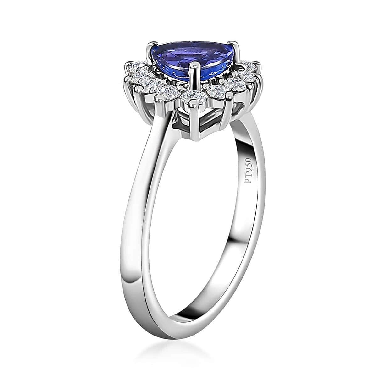 Rhapsody 950 Platinum AAAA Tanzanite and E-F VS Diamond Ring 5 Grams 1.60 ctw image number 4