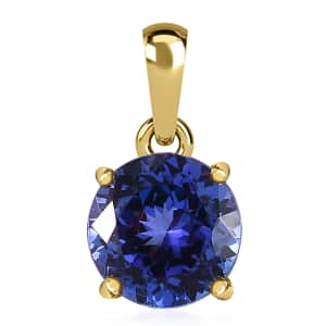 Luxoro AAA Tanzanite 2.25 ctw Solitaire Pendant in 14K Yellow Gold