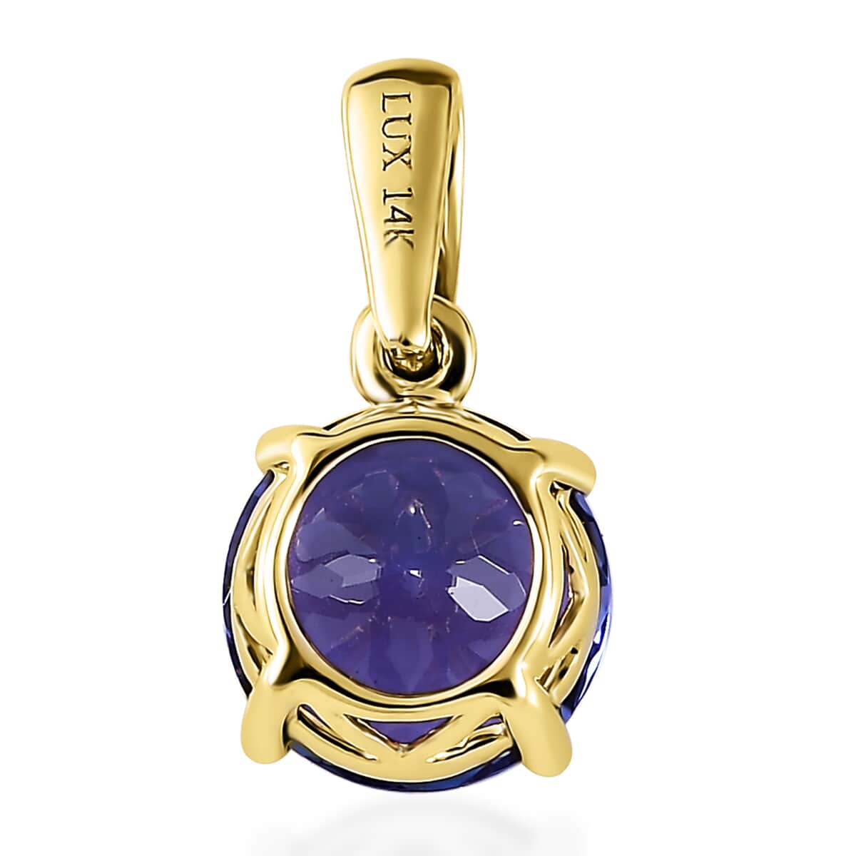 Luxoro AAA Tanzanite 2.25 ctw Solitaire Pendant in 14K Yellow Gold image number 4