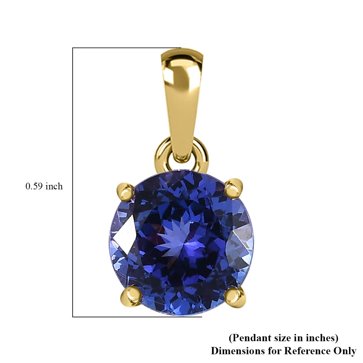 Luxoro AAA Tanzanite 2.25 ctw Solitaire Pendant in 14K Yellow Gold image number 5