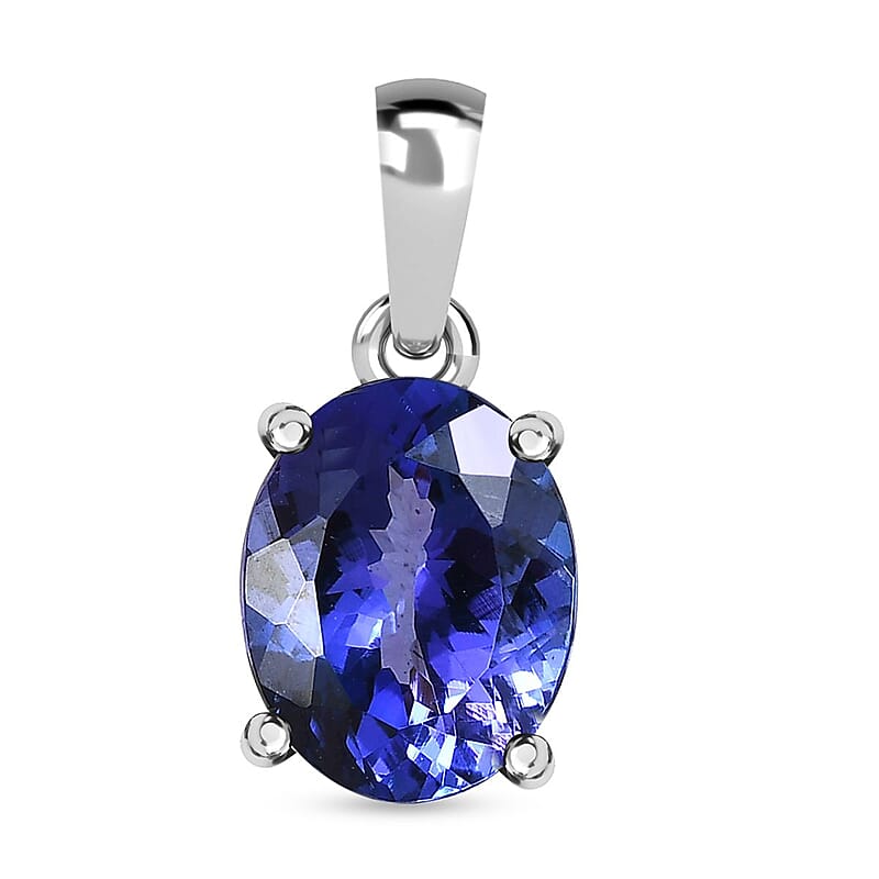 Rhapsody 950 Platinum AAAA Tanzanite Solitaire Pendant without Chain 2.75 ctw