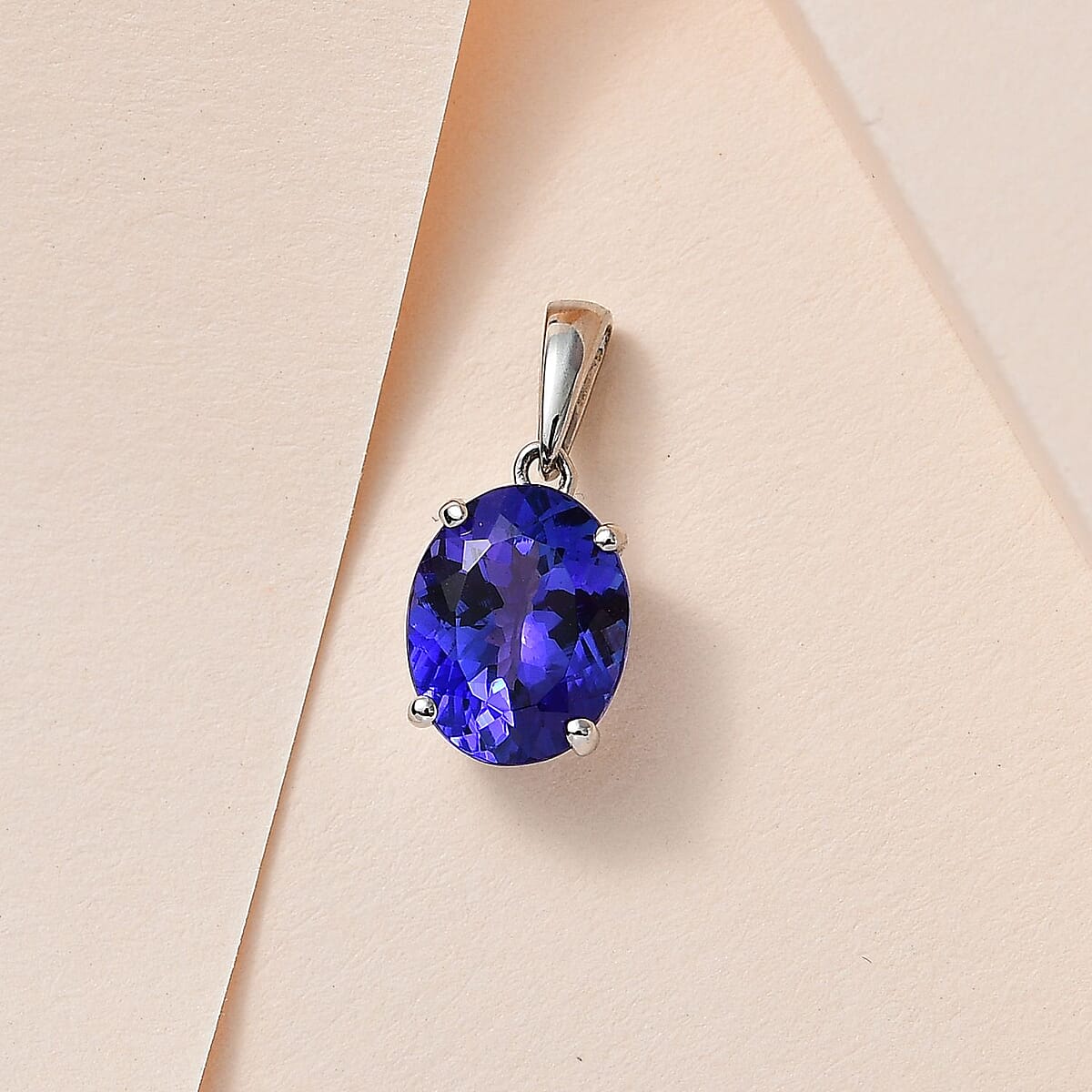 Rhapsody 950 Platinum AAAA Tanzanite Solitaire Pendant without Chain 2.75 ctw image number 1