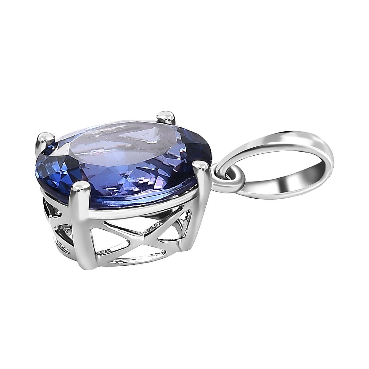 Rhapsody 950 Platinum AAAA Tanzanite Solitaire Pendant without Chain 2.75 ctw image number 3