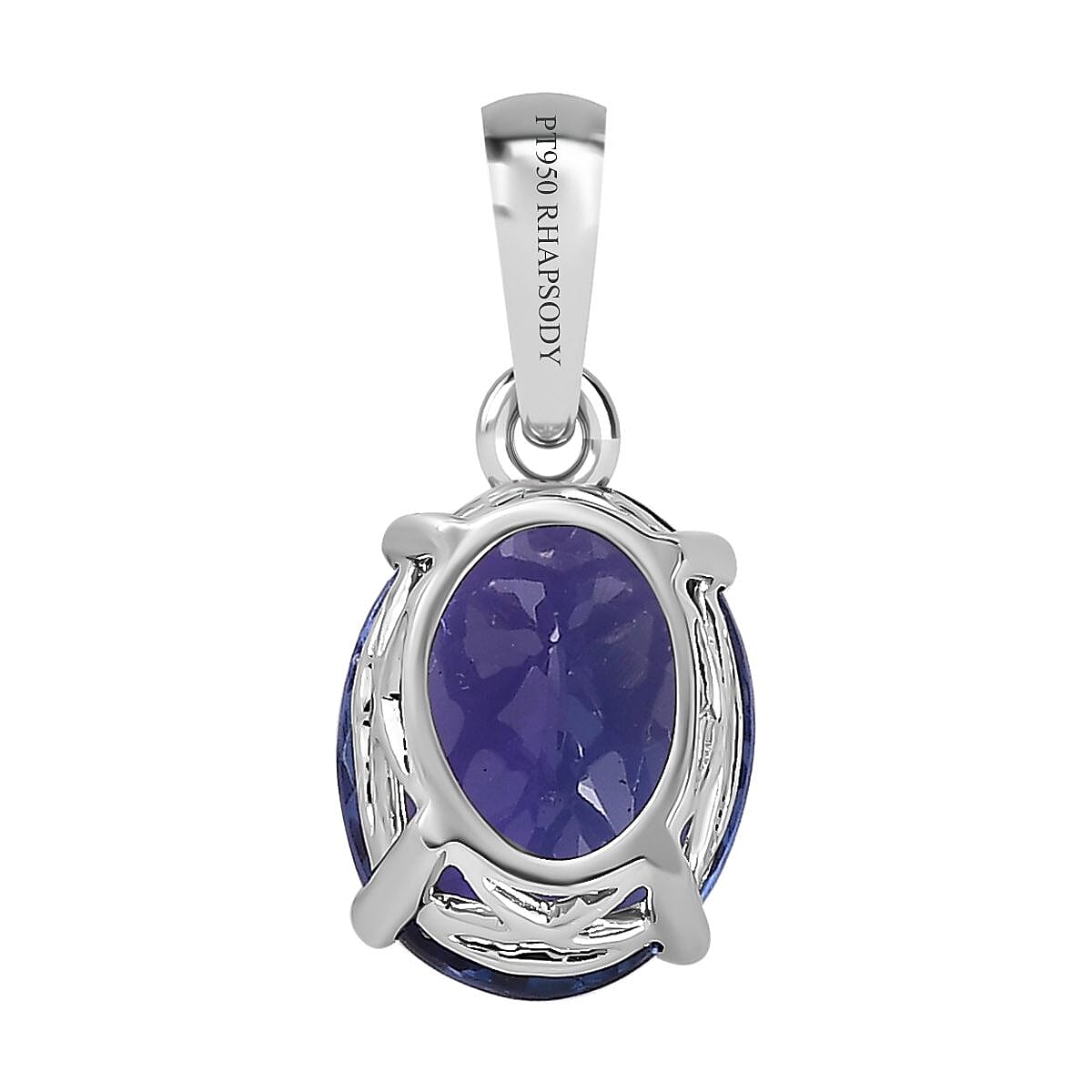Rhapsody 950 Platinum AAAA Tanzanite Solitaire Pendant without Chain 2.75 ctw image number 4