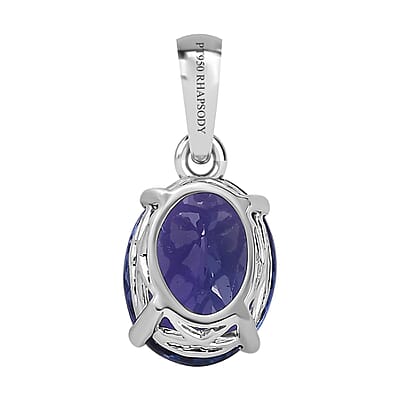 Rhapsody 950 Platinum AAAA Tanzanite Solitaire Pendant without Chain 2.75 ctw