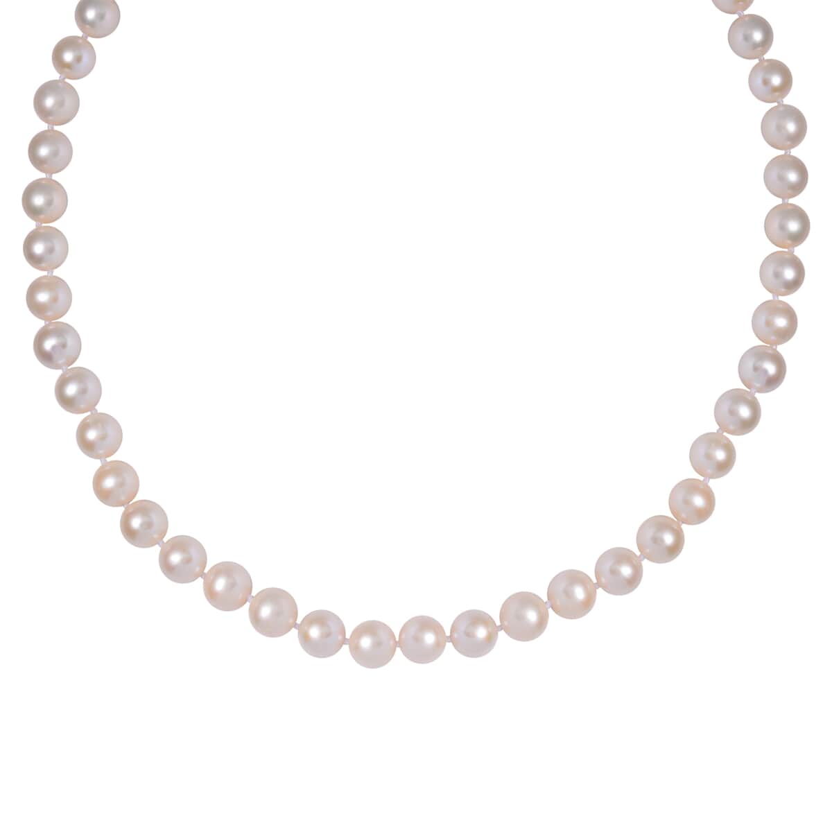 Doorbuster 14K White Gold Magnetic Lock Freshwater Pearl 9-10mm Necklace 18-20 Inches image number 2