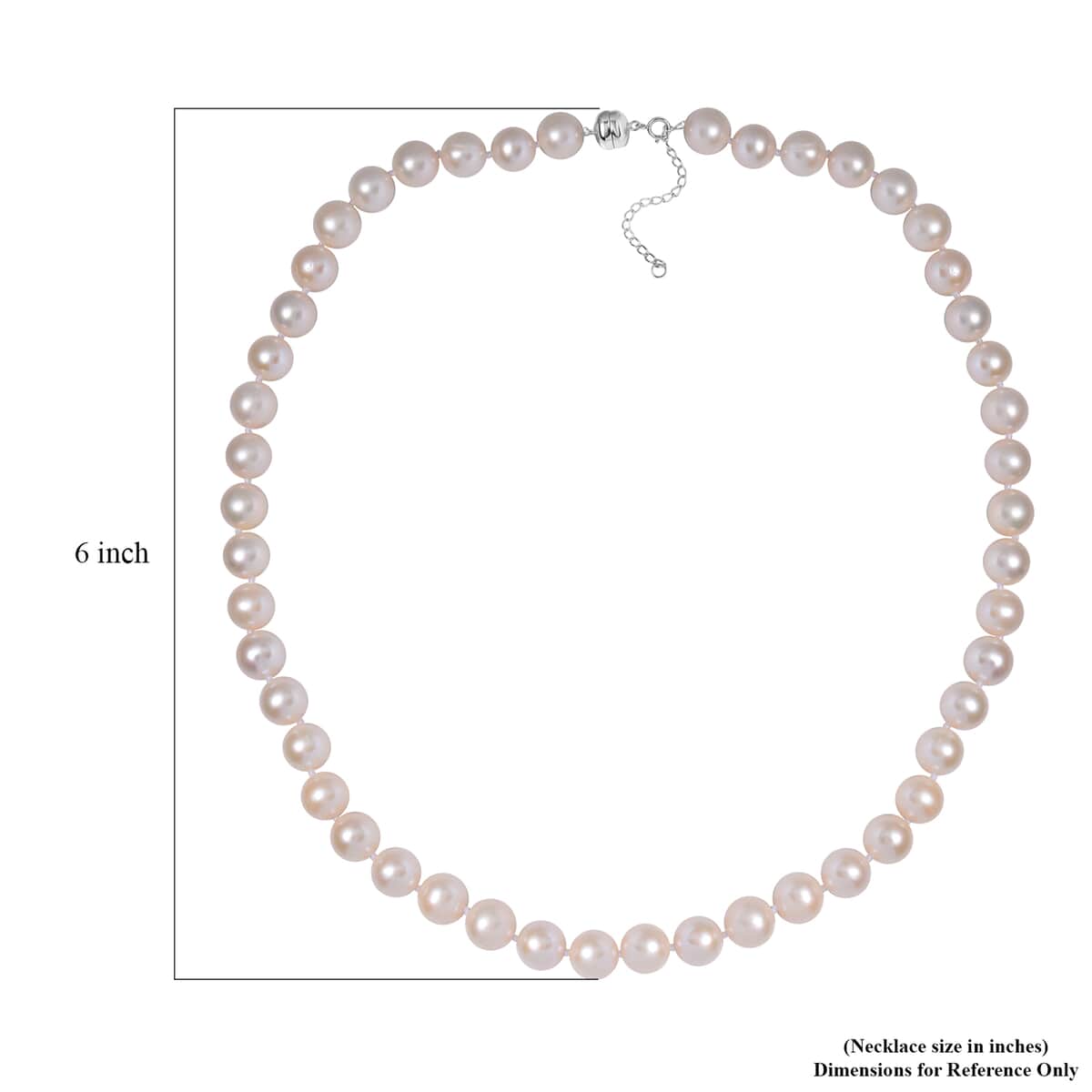 14K White Gold Magnetic Lock Premium Freshwater Pearl 9-10mm Necklace 18-20 Inches image number 4