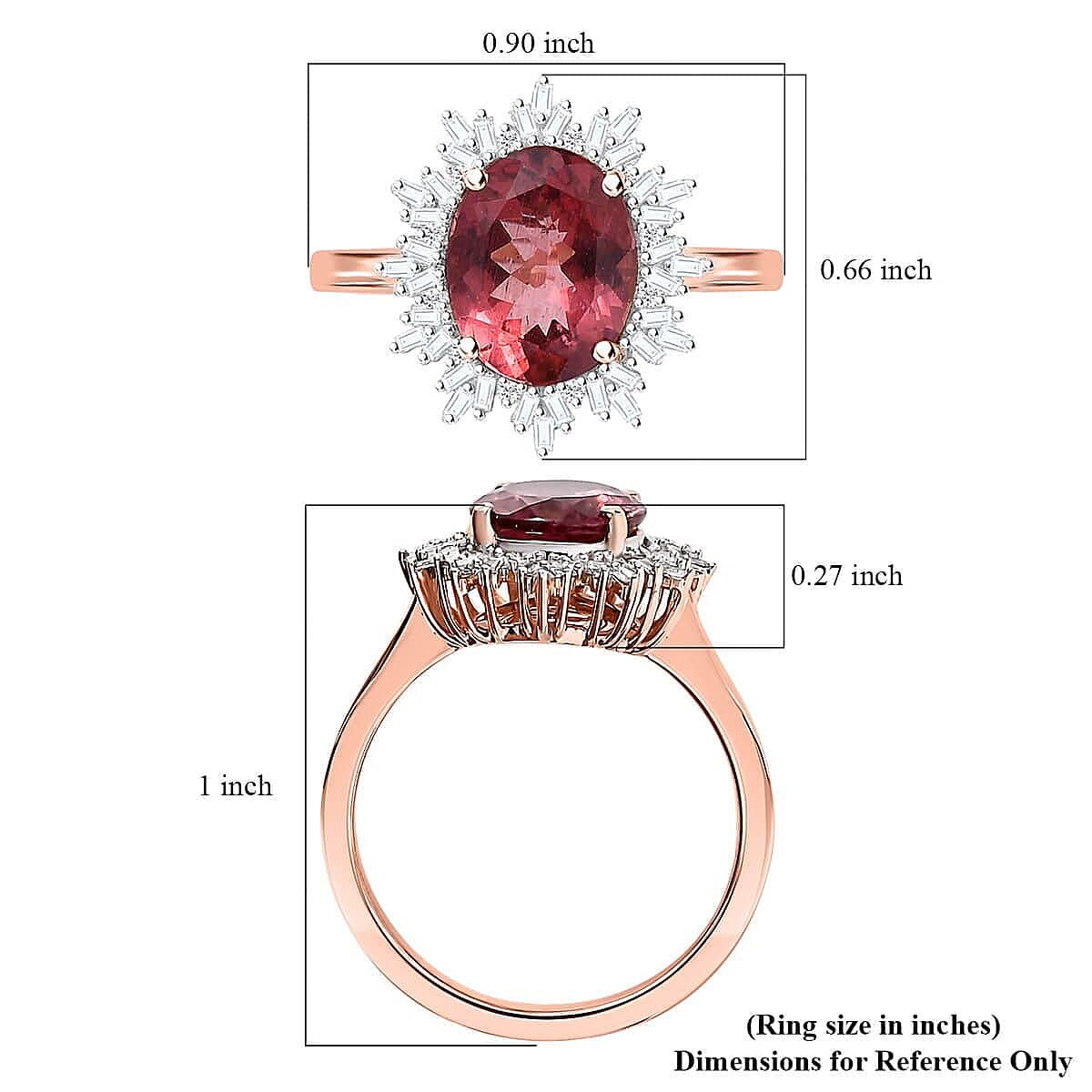 Luxoro Blush Apatite and G-H I3 Diamond 3.00 ctw Floral Ring in 10K Rose Gold (Size 6.0)