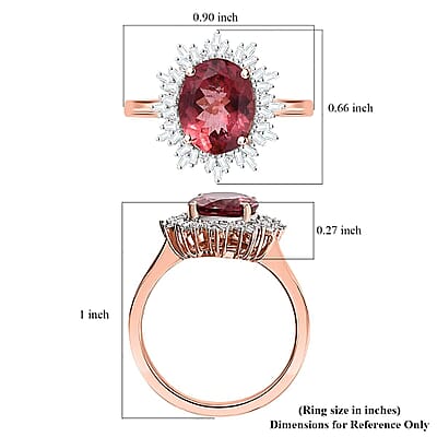 Luxoro Blush Apatite and G-H I3 Diamond 3.00 ctw Floral Ring in 10K Rose Gold (Size 6.0)