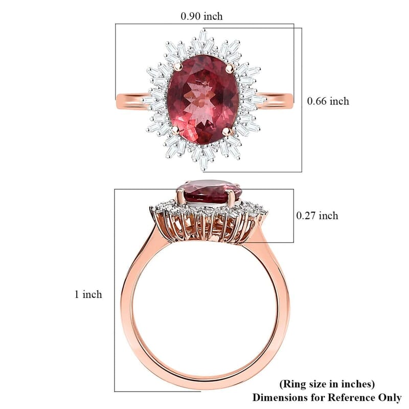 Luxoro Blush Apatite and G-H I3 Diamond 3.00 ctw Floral Ring in 10K Rose Gold (Size 6.0)