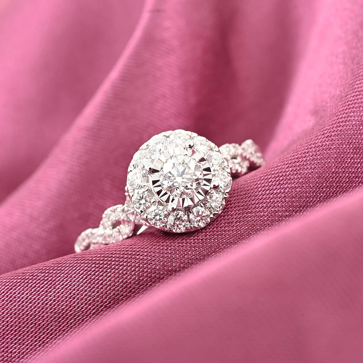 14K White Gold G SI1 Diamond Ring (Size 7.0) 0.75 ctw image number 1