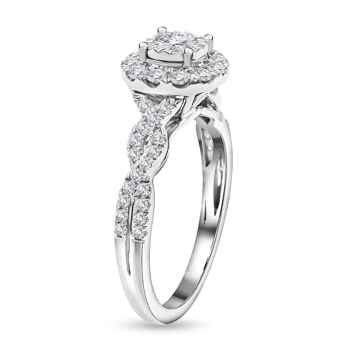 14K White Gold G SI1 Diamond Ring (Size 7.0) 0.75 ctw image number 3