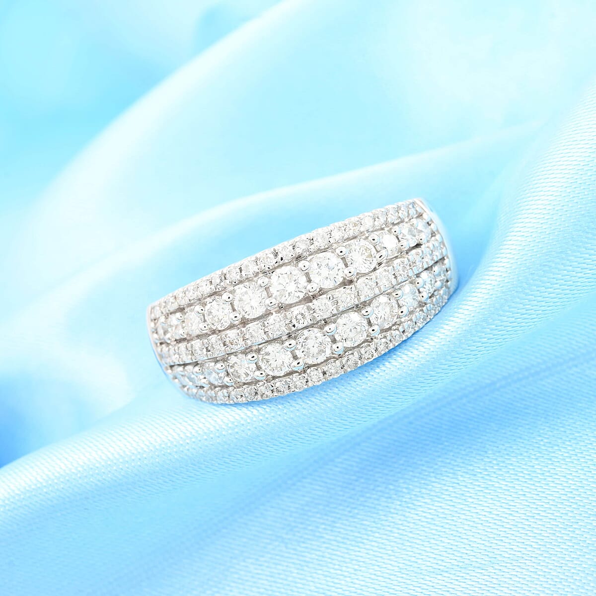 14K White Gold G SI1 Diamond Ring (Size 7.0) 5.75 Grams 1.00 ctw image number 1