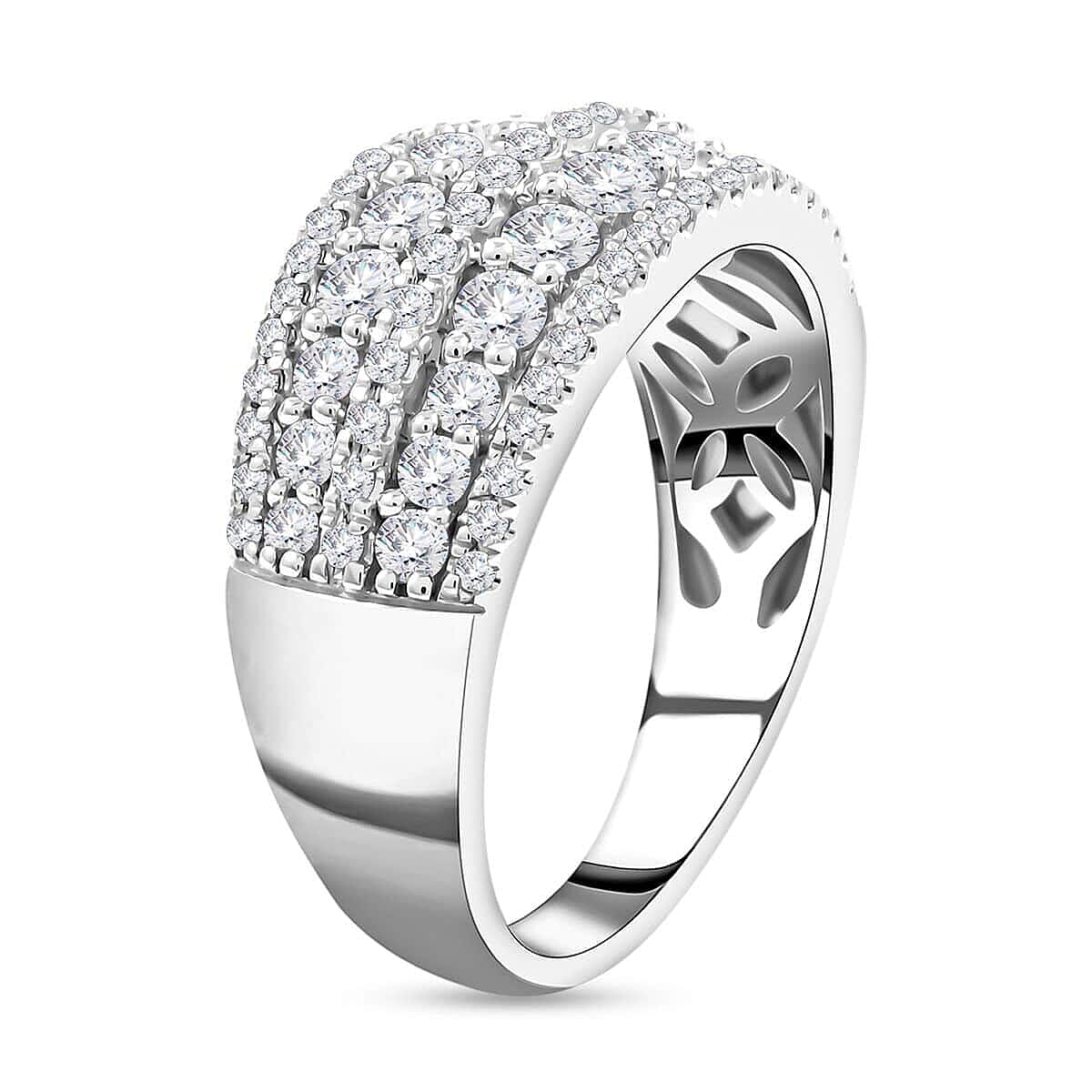 14K White Gold G SI1 Diamond Ring (Size 7.0) 5.75 Grams 1.00 ctw image number 3