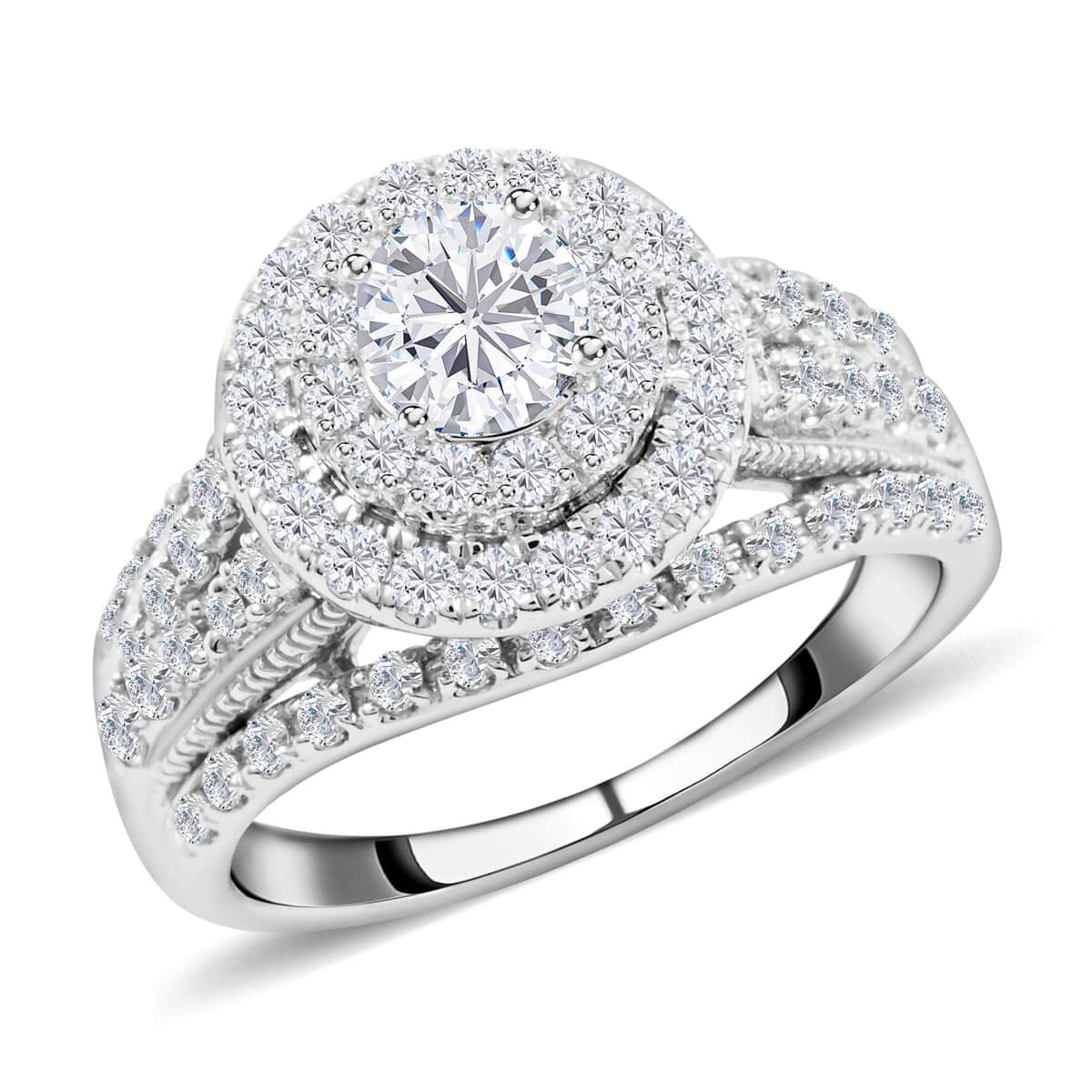 14K White Gold G SI1 Diamond Ring (Size 7.0) 5.75 Grams 1.50 ctw image number 0
