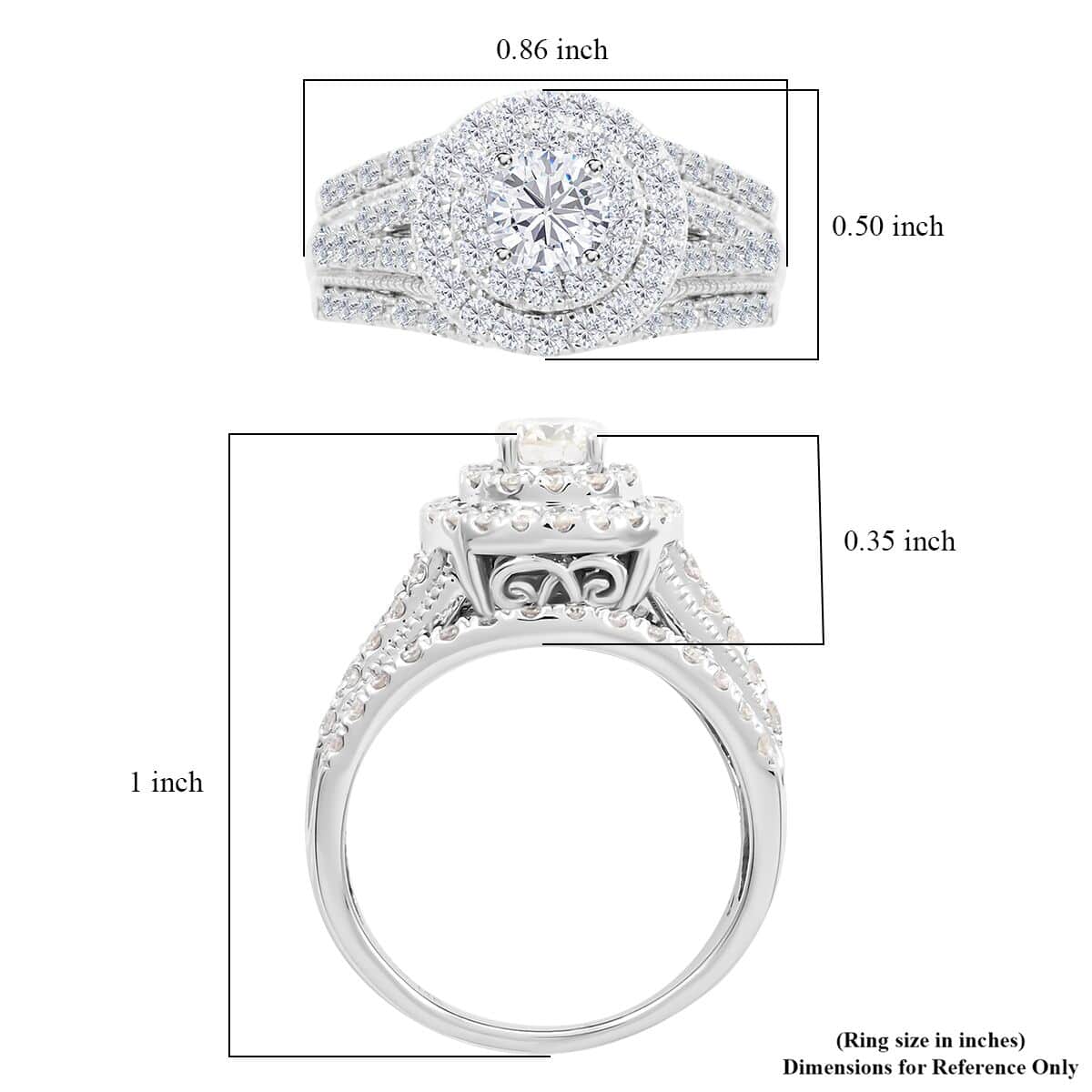 14K White Gold G SI1 Diamond Ring (Size 7.0) 5.75 Grams 1.50 ctw image number 5
