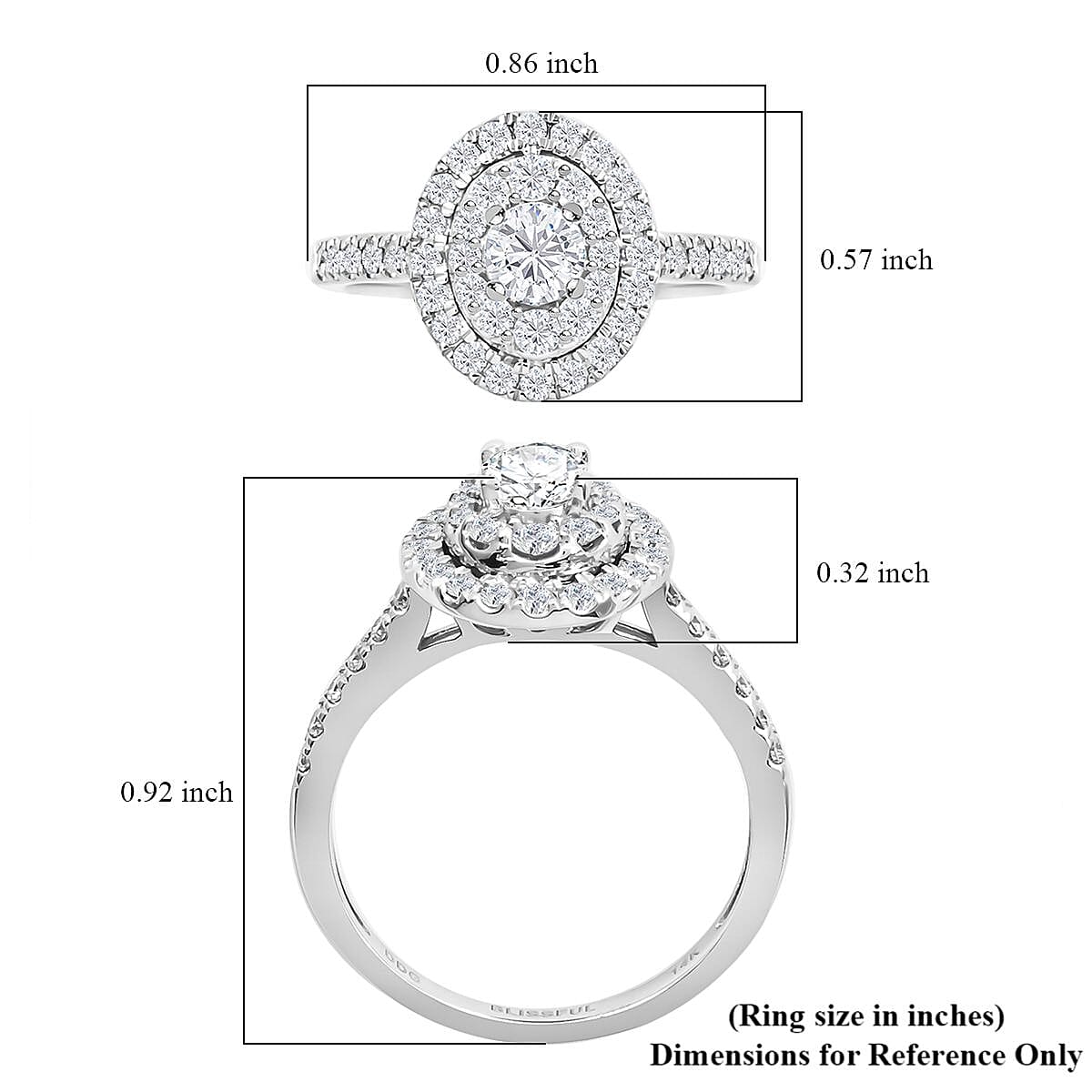 14K White Gold G-H SI1-SI2 Diamond Bridal Set (Size 7.0) 4.10 Grams 1.00 ctw