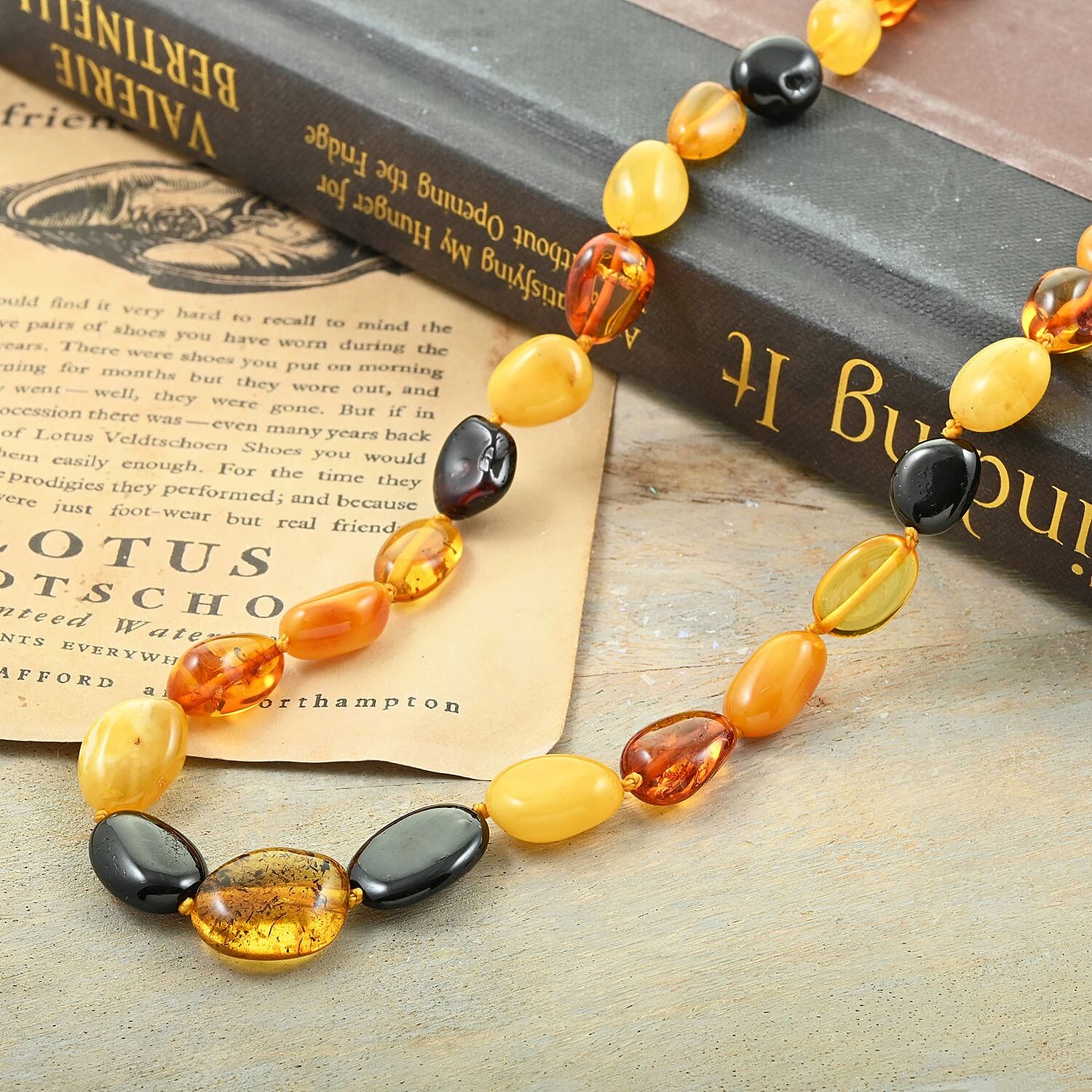 Baltic Amber Beaded Single Strand Necklace 24 Inches
