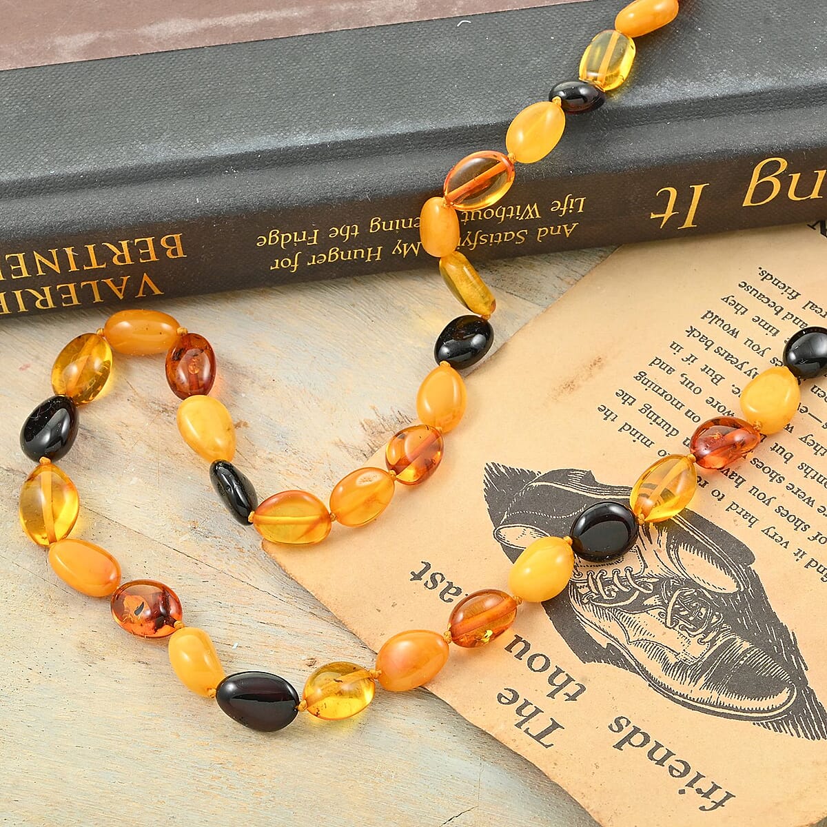 Baltic Amber Beaded Necklace 26 Inches image number 1