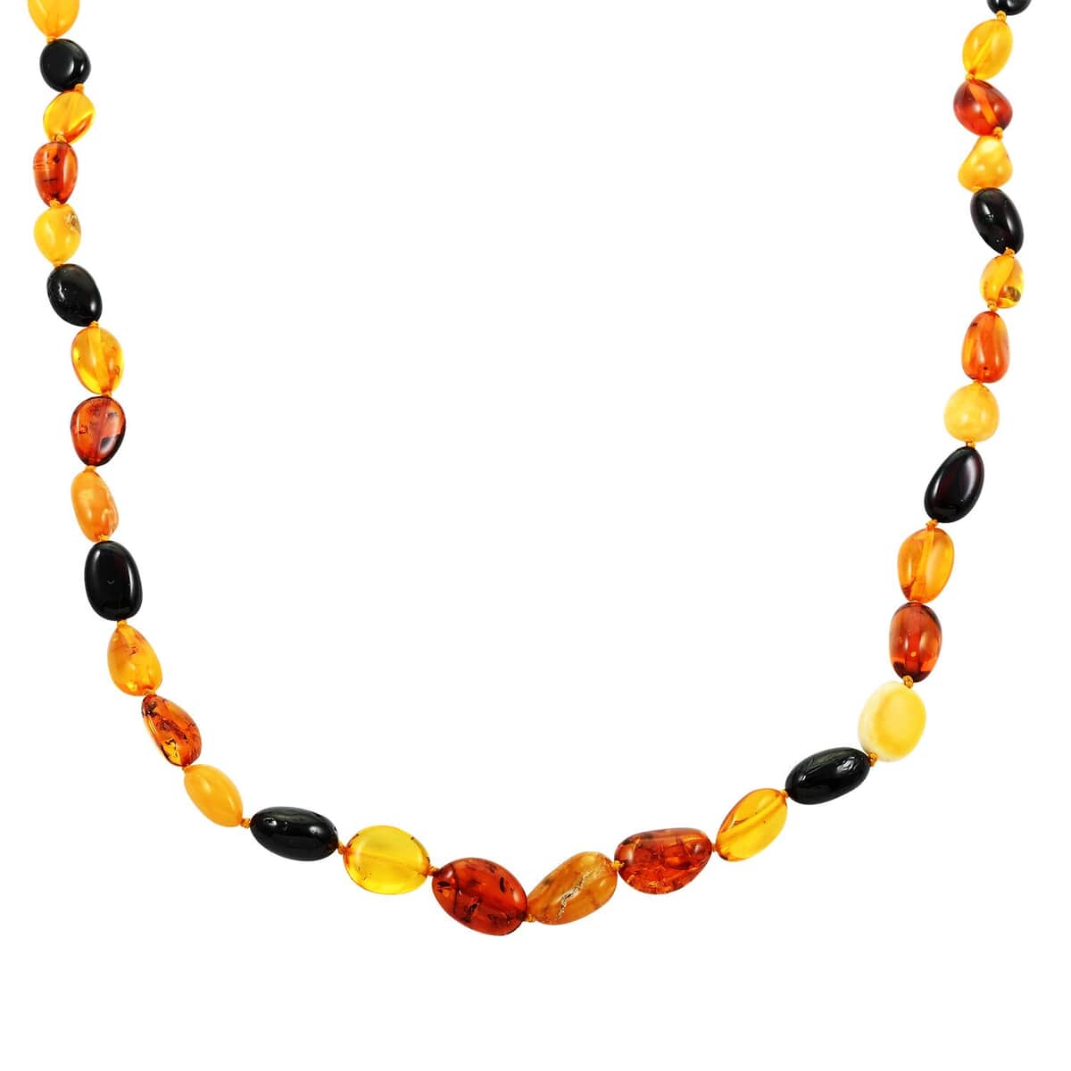 Baltic Amber Beaded Necklace 28 Inches image number 2