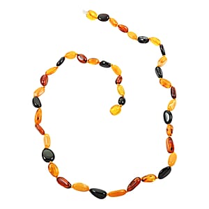 Multi Color Amber Beaded Necklace 18 Inches
