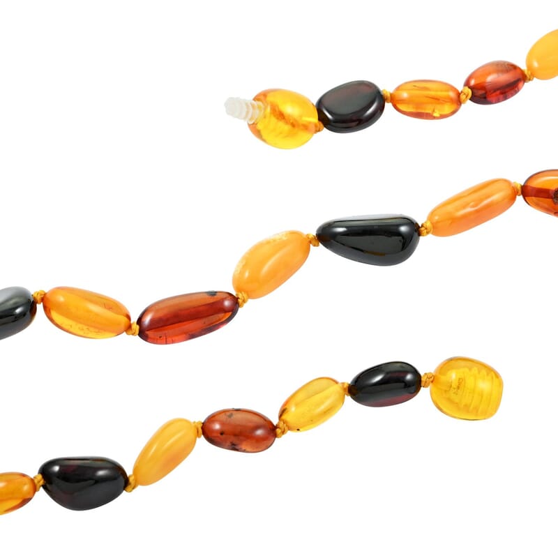Multi Color Amber Beaded Necklace 18 Inches