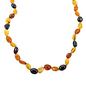 Multi Color Amber Beaded Necklace 18 Inches