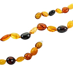 Multi Color Amber Beaded Necklace 18 Inches