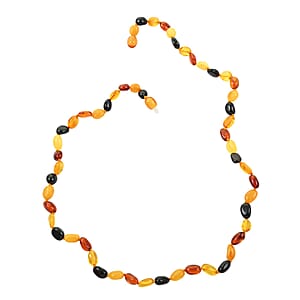 Multi Color Amber Beaded Necklace 20 Inches