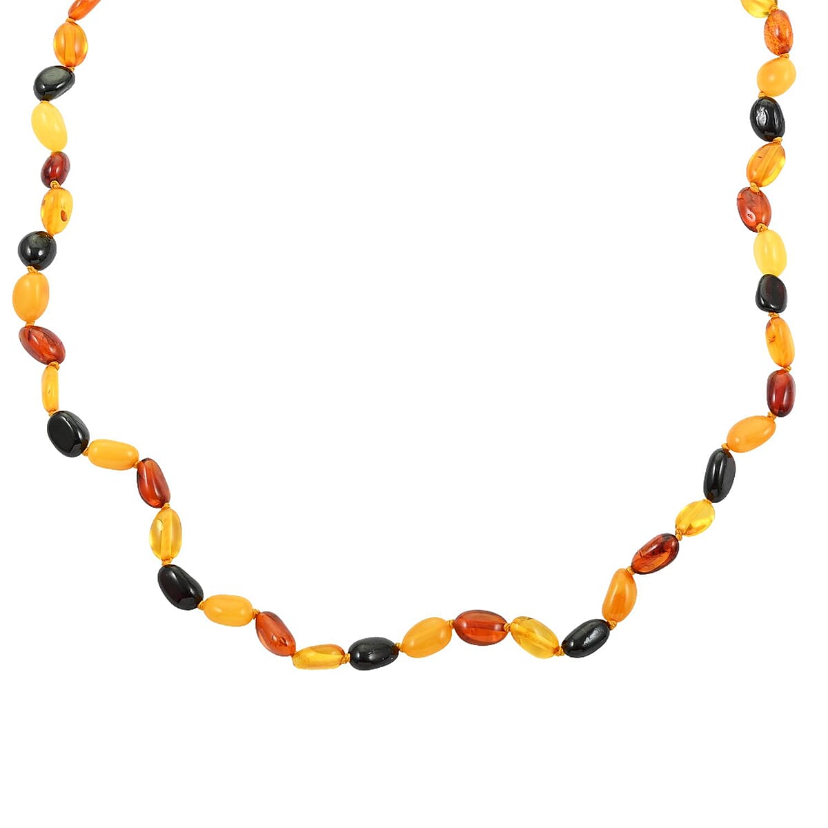 Multi Color Amber Beaded Necklace 20 Inches image number 2