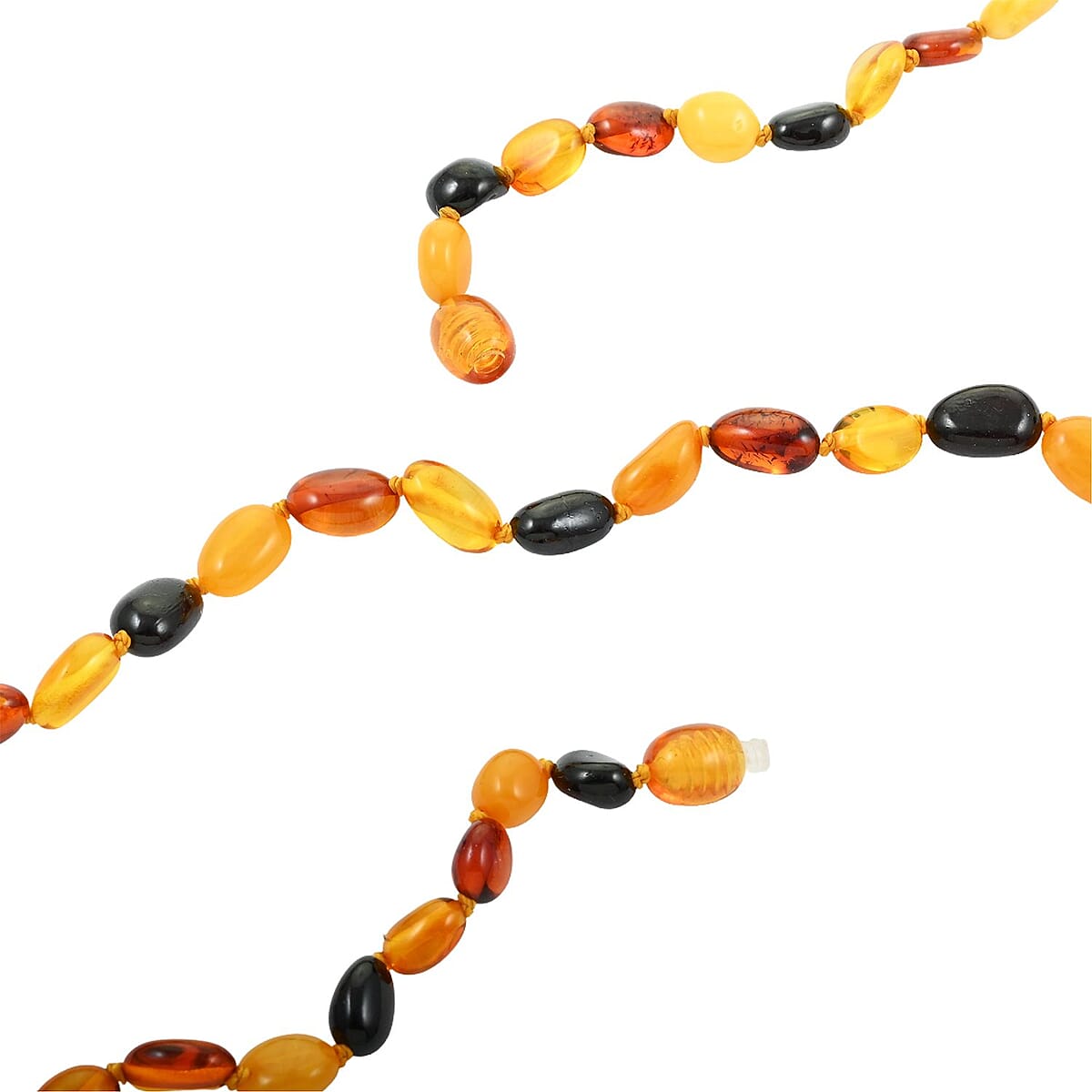 Multi Color Amber Beaded Necklace 20 Inches image number 3
