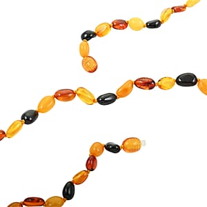 Multi Color Amber Beaded Necklace 20 Inches
