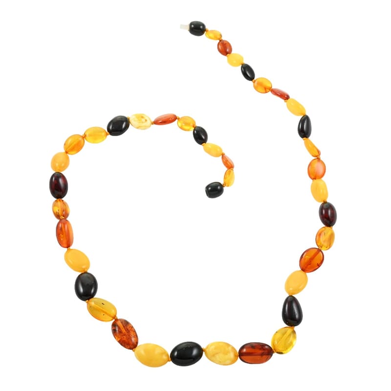 Multi Color Amber Beaded Necklace