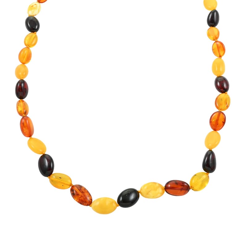 Multi Color Amber Beaded Necklace