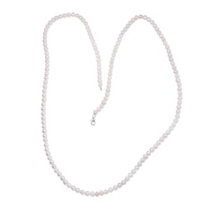 Premium Freshwater Pearl 8-9mm Necklace 36 Inches in Rhodium Over Sterling Silver